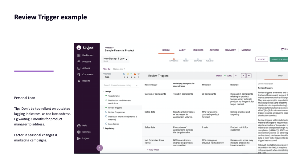 Review Trigger Workflow Example in Skyjed